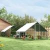 Garden Chicken Coop with Galvanized Frame, Waterproof Cover and Hexagonal Netting, 3x8x2 m, Silver
