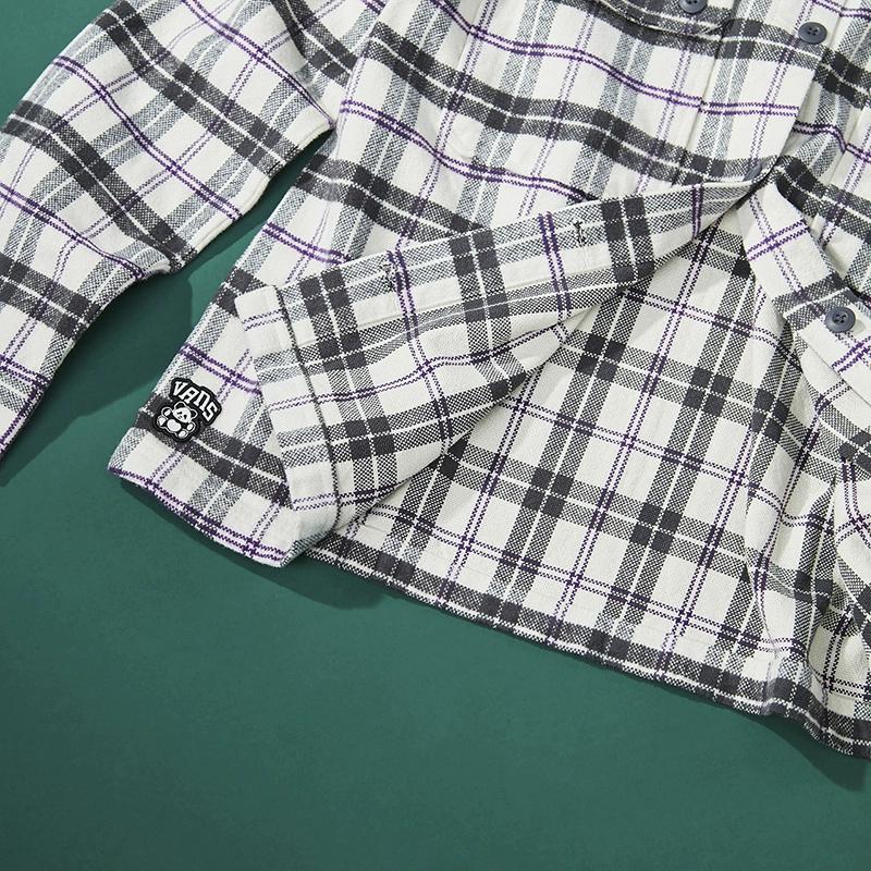 Vans Повседневная рубашка с длинным рукавом и клетчатым воротником, женские рубашки бежевого цвета VN0A5LJSFS8