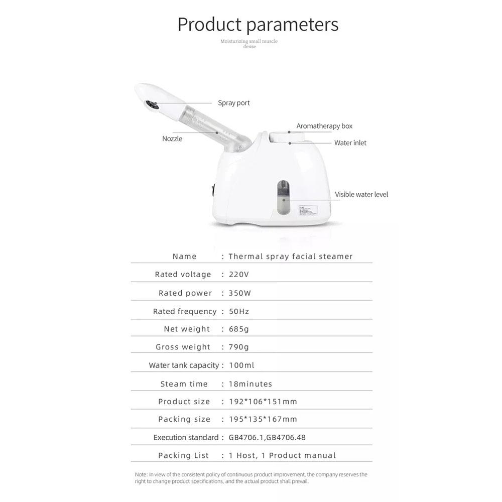 Facial Hot Spray Steamer with Extendable Arm Steaming Warm Mist Humidifier for Face Spa Sinuses Moisturizing, Home Use Or Salon