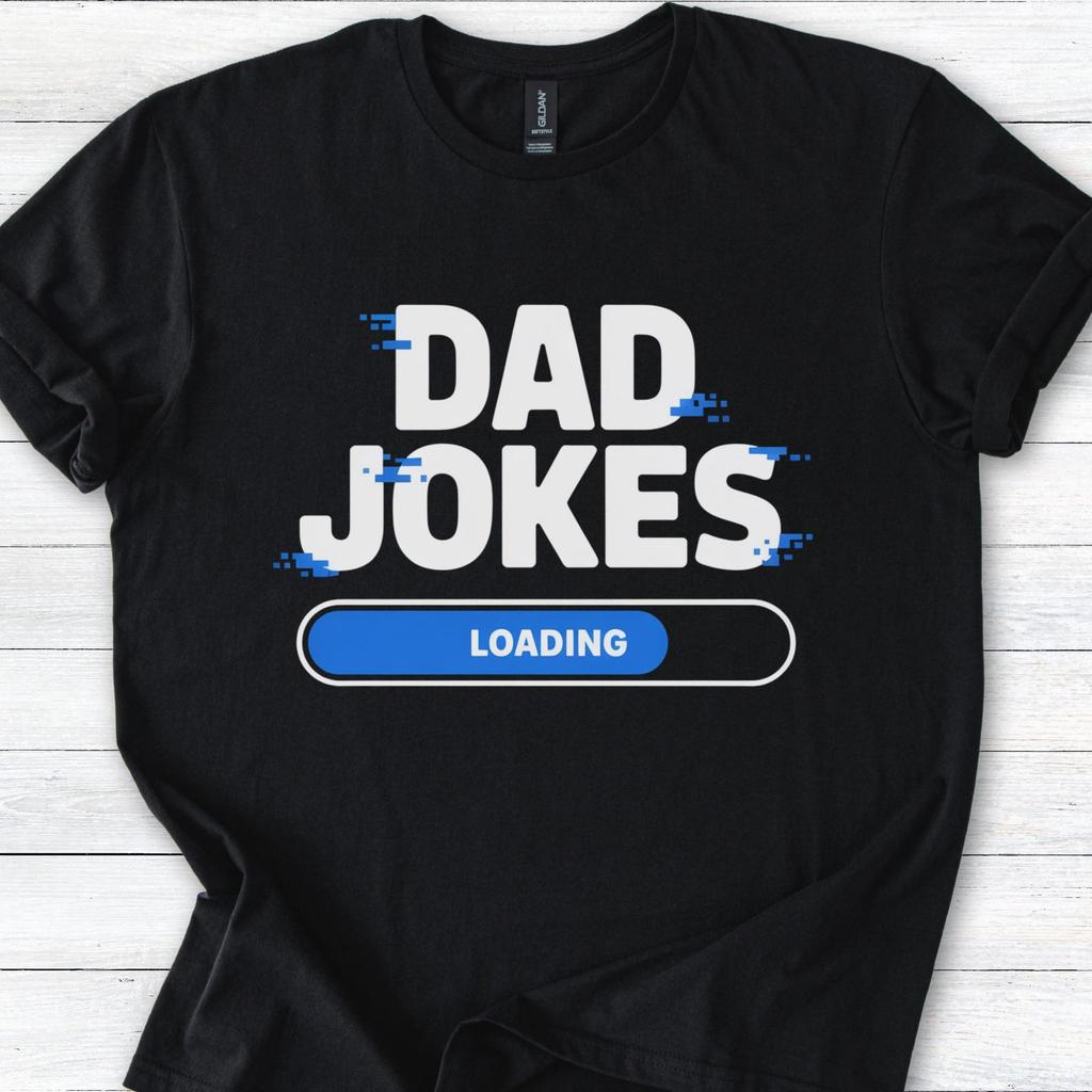 Dad Jokes Loading T-Shirt: Funny Retro Father's Day Tee T-shirt