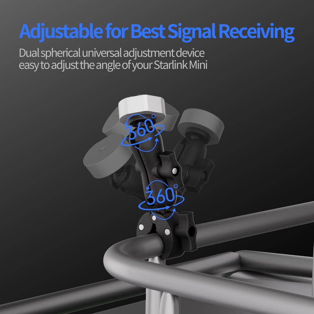 Starlink Mini Поворотный кронштейн для мачты RV для Starlink Mini Совместим с оригинальным трубным адаптером для крепления на мачту на лестницу автомобиля RV