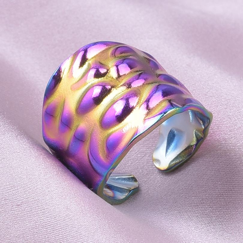 Массивное Неровное Широкое Кольцо Открытое Кольцо из Нержавеющей Стали Для Женщин Мужчин Аксессуары Индийские Украшения Винтажное Кольцо на Палец Bague Femme Подарок