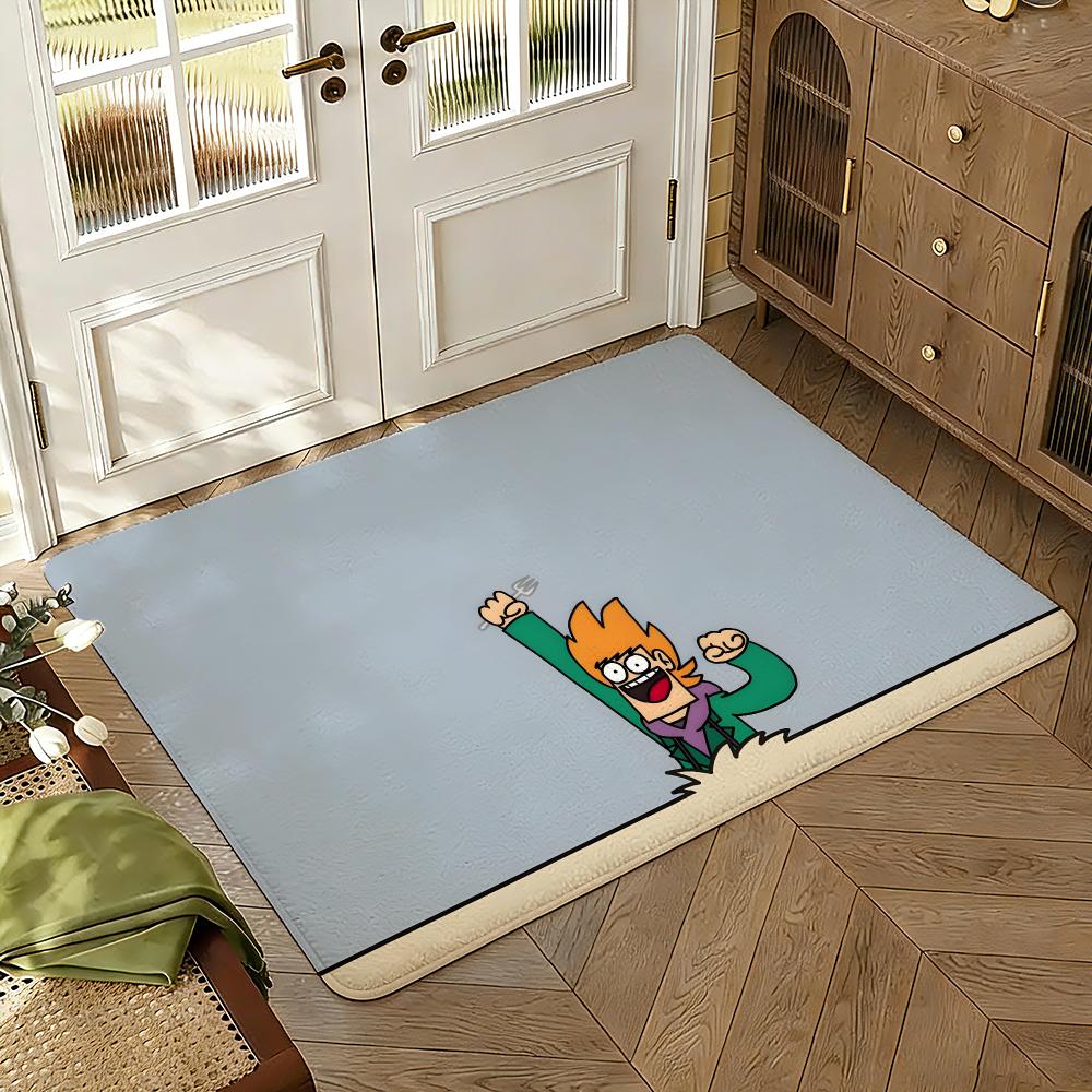 Edd-sworld Floor Mat Soft Thickened Absorbent Non-Slip Bedroom Living Room Door Mat Home Decor Flannel Rugs