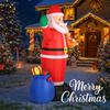 6.89FT Christmas Inflatable Toys Xmas Yard Lawn Party Decoration Santa Claus Gift Bag Teddy Bear LED Lit Home Supplies Ornaments