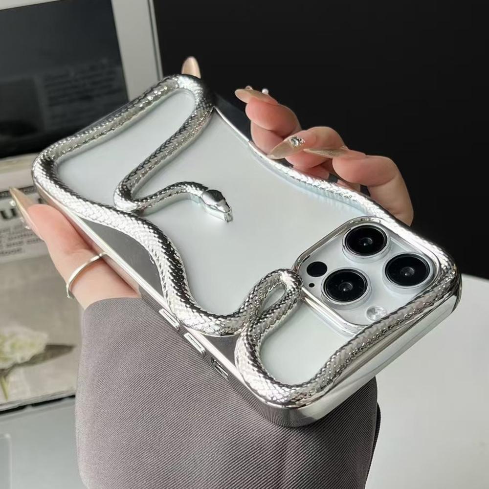 Для iPhone 16 Pro Бампер Чехол 3D Змея Полый ТПУ Чехол для телефона