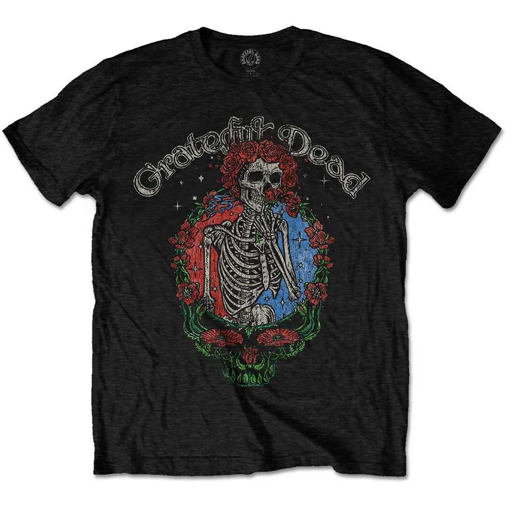 Men's Grateful Dead Floral Stealie T-shirt X-Large Black