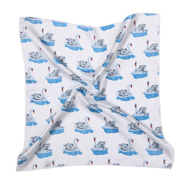 2021 Small Size Women Scarf Fashion Print Silk Scarves Square Neck Office Satin Handkerchief Bandana Foulard