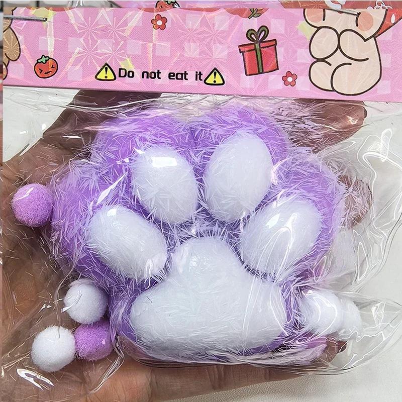 non-toxic Squeeze Cat Paw Toys Cute Soft Abreact Relief Relax Toys Sticky Decompressing Pinching Cat Paw Stress Relief Squishy Toy Gift