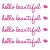 4Pcs Rearview Mirror Decal Set Hello Beautiful Letters Self Affirmations Reflective Pink Vinyl Car Stickers for Women
