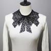 Women Elegant Embroidery Lace Neckline Fake Collar False Bowtie Bowknot Detachable Collar Fashion Clothing Accessories