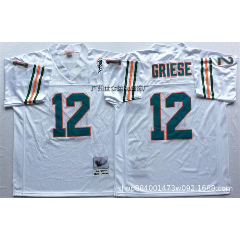 Mens Retro Miami Dolphins Hall Of Fame Football Jersey Cotton Blend Training Shirt Rugby Sports