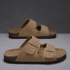 2025 лето новые пробковые Birkenstock дышащие с открытым носком прохладные тапочки на плоской подошве ленивые закрывающие стопу домашние для двух видов носки мужские туфли