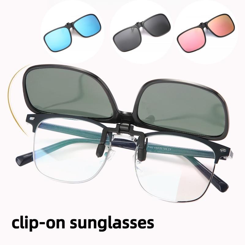New Retro Clip-On Sunglasses TR90 Night Vision Driving Sunglasses with Sunshade Lens Stylish Eyewear