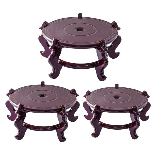 Wooden Planter Stand with Carved Feet High Stability Non-Slip Indoor Furniture Plant Pot Holder Flower Vase Display Stand