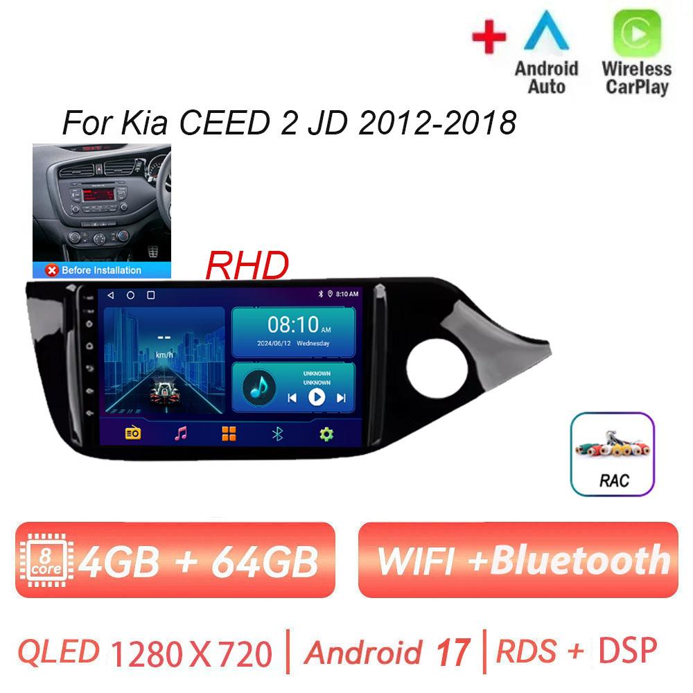 Navigation GPS Android 17 pour Kia CEED 2 JD 2012-2018, lecteur vidéo multimédia automobile, autoradio stéréo, lecteur DVD, WIFI, Carplay