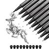 10 Pcs/Set Pigment Liner Micron Ink Marker Pen Brush Tip Black Fineliner Sketching Manga Drawing Pen