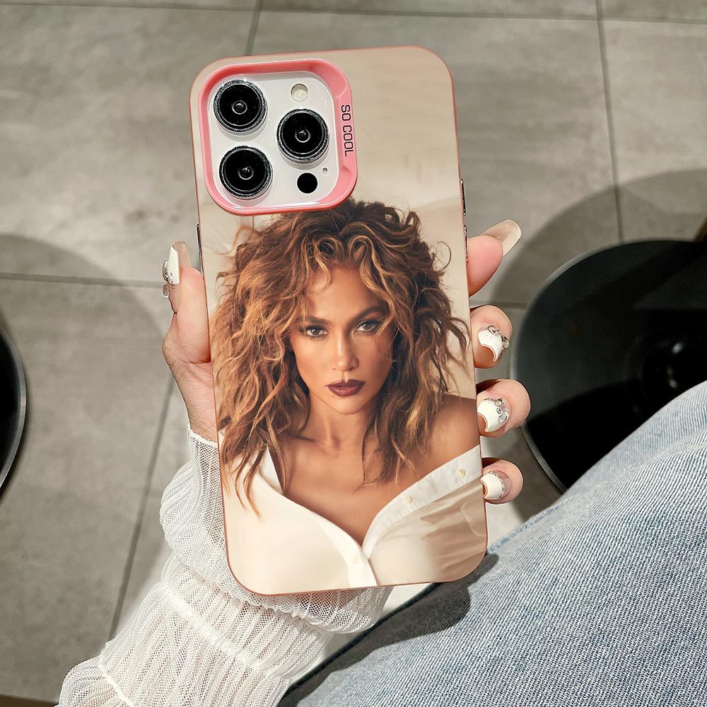 Jennifer Lopez Mobile Cell Phone Case for iPhone 17 16 15 14 13 12 11 X XR XS 8 7 Air Pro Max Plus Translucent Pink Cover