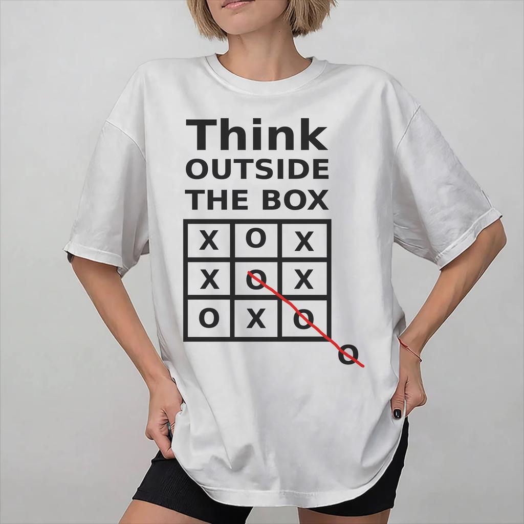 Graphic Printing Think Outside The Box Game T Shirt For Unisex Unisex 100 Cotton Summer Fashion Tshirts Short Sleeve Clothes