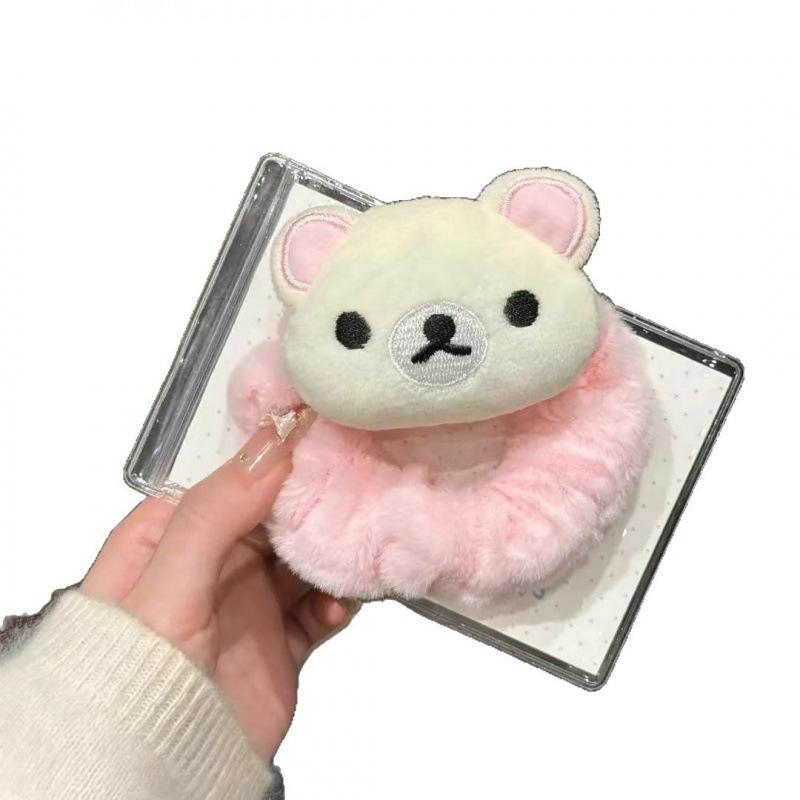 Пушистая резинка для волос Rilakkuma - Осенне-зимний плюшевый мультяшный стиль