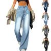 Women's Wide Leg Jeans High Waist Straight Stretch Jeans With Pockets