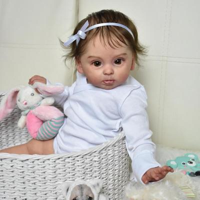 BZDOLL 55 СМ Мягкий Винил Реборн Кукла Игрушка Тканевое Тело 3D Мраморная Текстура Кожи Видимые Вены для Девочки Ребенка Наряжать Играть в Домик Подарок