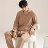 Men's Spring and Autumn Cotton Two-piece Pajamas Set  Pajamas Homewear Large Size Thin Section of Autumn and Winter Leisure Homewear