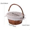 Handwoven Rattan Picnic Storage Basket Circular Shape for Outdoor and Kitchen Handmade Accessory