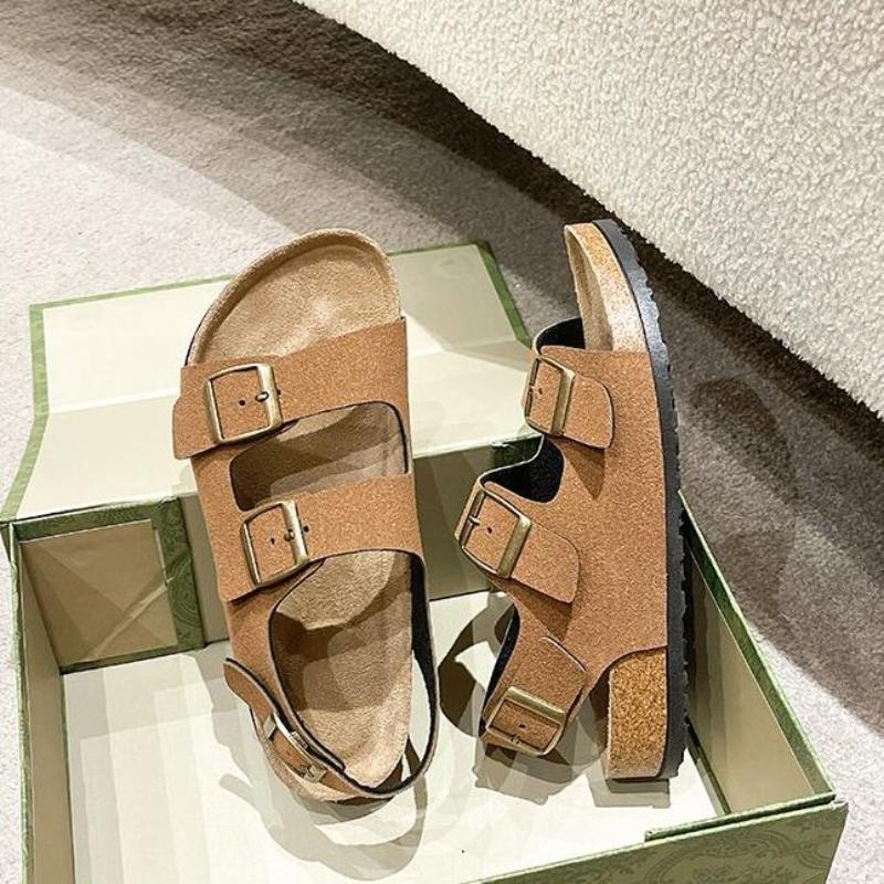 Плоские тапочки женские мужские тапочки роскошные домашние тапочки с нескользящей пробковой подошвой женские пляжные шлепанцы для дома сандалии2024