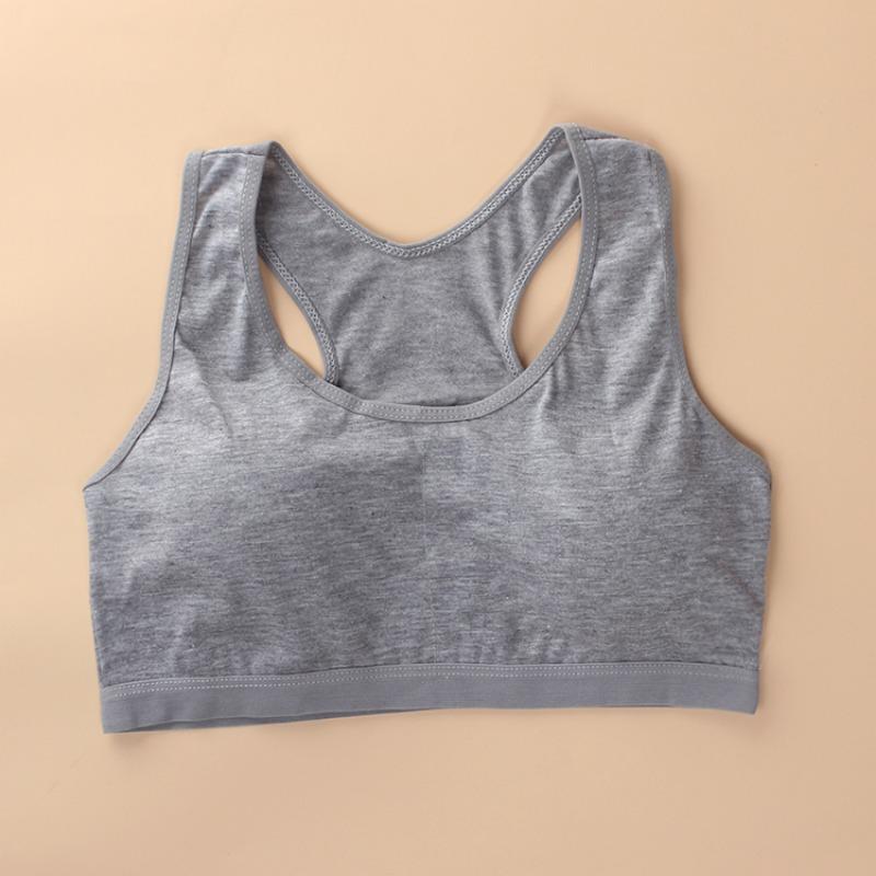Спортивный бюстгальтер для девочек-подростков, хлопковое нижнее белье для спортзала, тренировочный жилет, молодой беспроводной бюстгальтер с накладкой на грудь