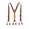 Y-Type Buttoned Suspenders Retro PU Leather Suspenders Simple Suspenders for Men  Suit