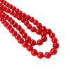 Elegant Women Lady Long Red Glass Beads Sweater Necklace Beaded Necklace