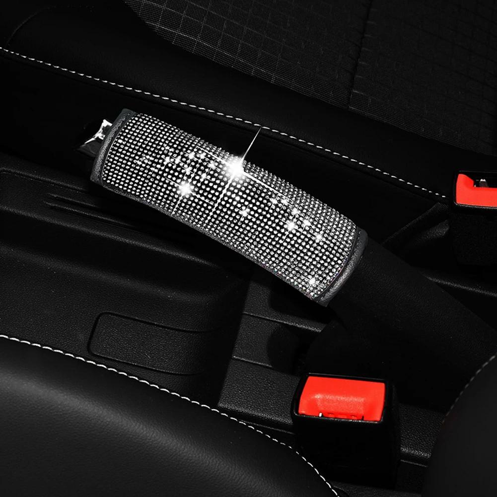 Чехол для ручного тормоза автомобиля со стразами, кожаный, противоскользящий, для ручного тормоза, защитный декор, универсальные аксессуары для интерьера для женщин