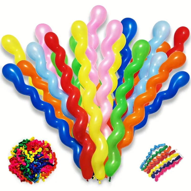 10/50 latex spiral balloons, uniquely colored twisted balloons, decorations for birthdays, weddings, holidays, and parties