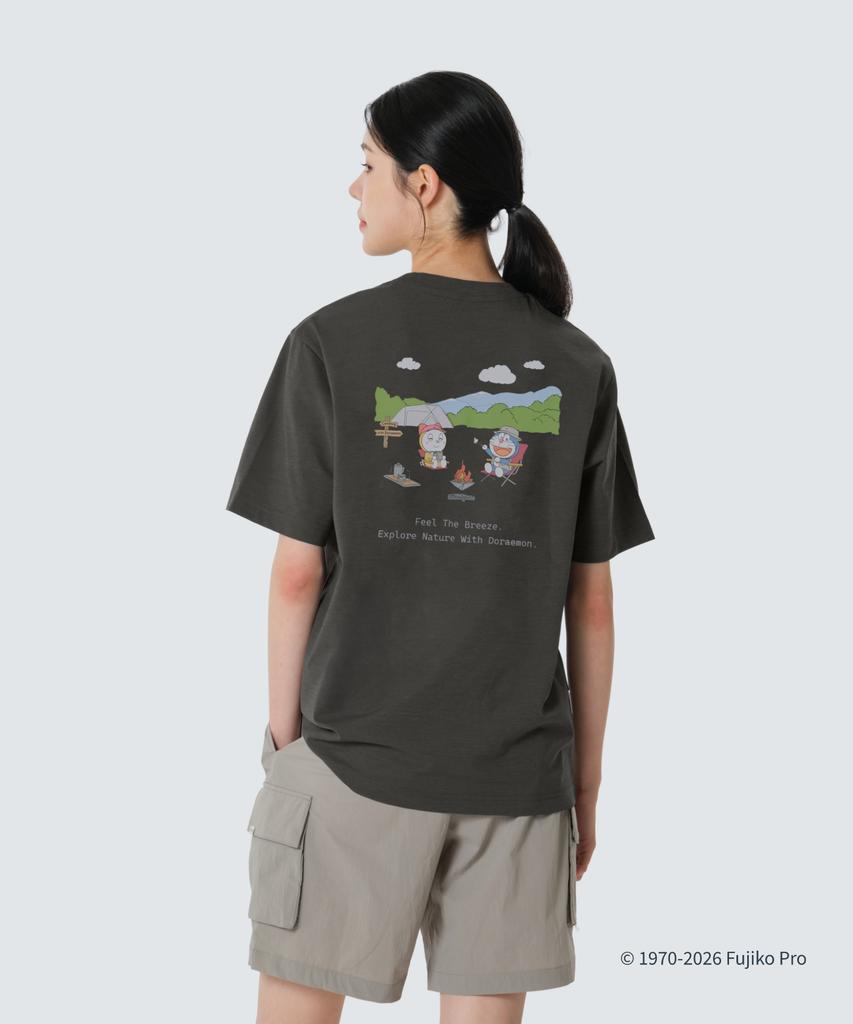 SNOWPEAK APPAREL [Snow Peak | Doraemon] Campfire Short Sleeve T-Shirt (S26Mufts95) Dark Khaki
