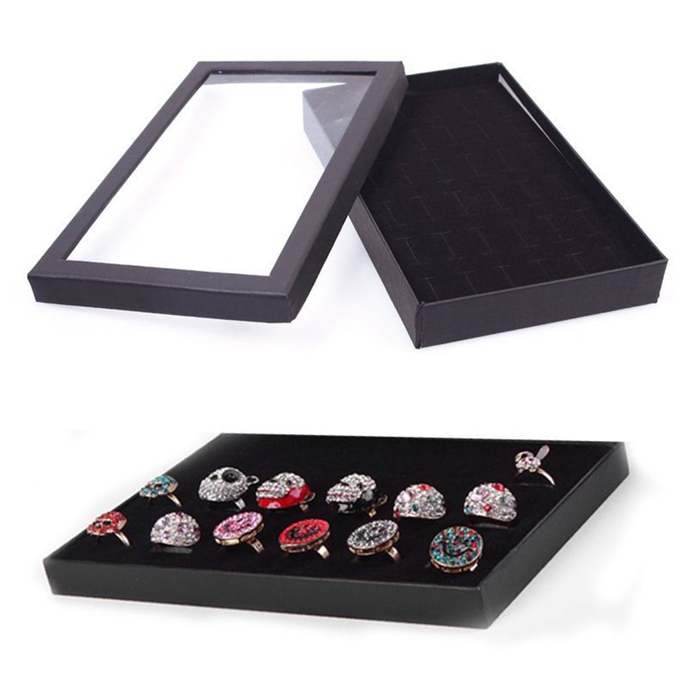 Stud Practical Portable 36 Slots Jewelry Packaging Box Ring Storage Case Jewelry Organizer Holder