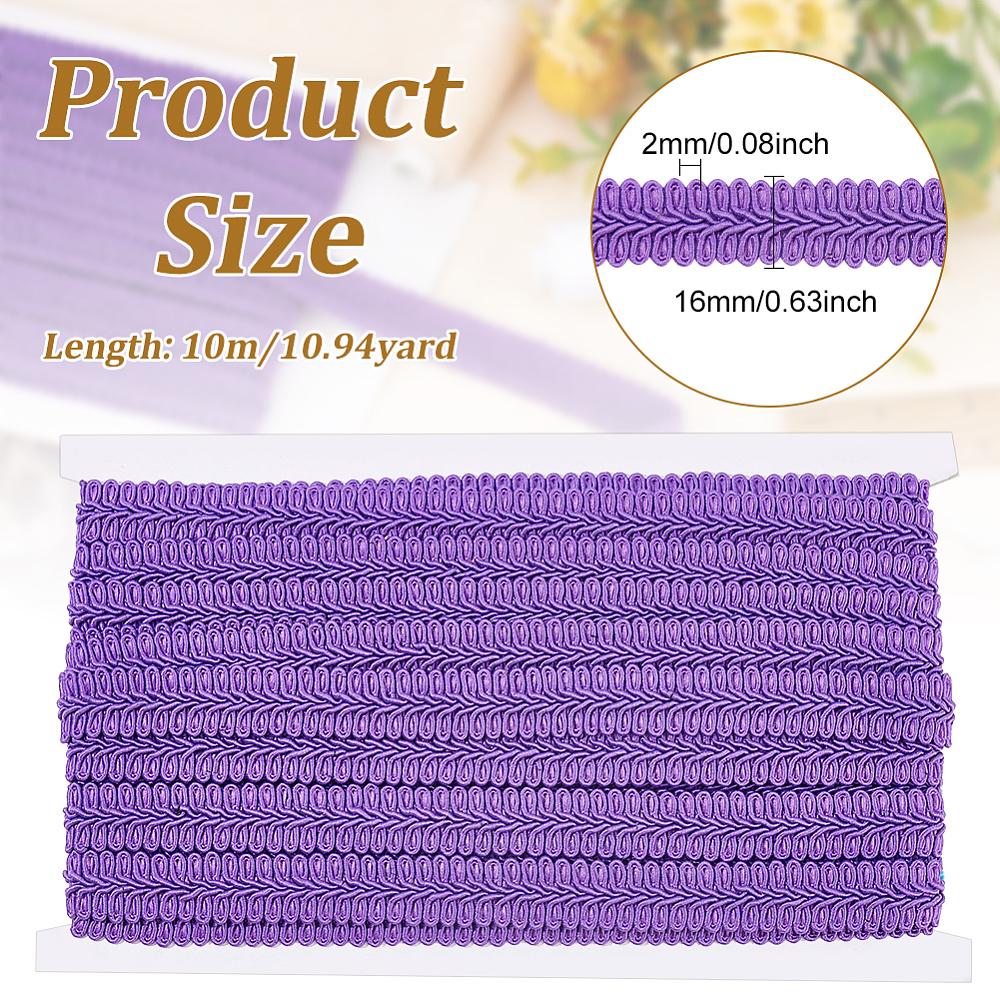 1card Polyester Braided Lace Trim Sewing Centipede Lace Ribbon for Clothes Accessories and Curtains Accessories Dark Violet 5/8 inch(16mm)