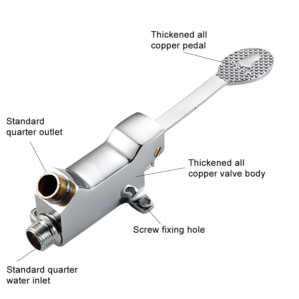 1/2-дюймовый регулирующий клапан с ножной педалью, смеситель для раковины, кран для раковины, ванной комнаты