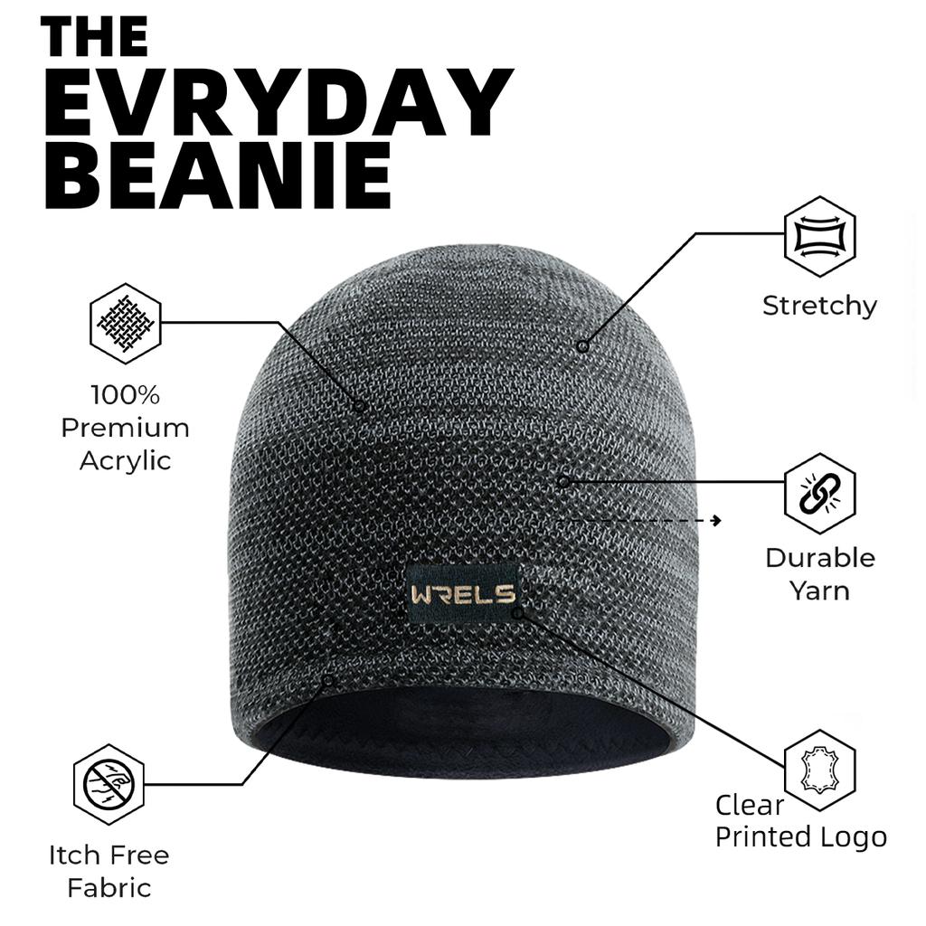 Wrels Knitted Hat Double-Sided Pullover Hat Warm Thickened Winter Hats Windproof Sun-Proof Beanie Hat Elastic Cycling Ski Cap