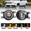 White Amber DRL LED Fog Lights 3 Inch Lens Projector LED Headlight Driving Running Signal Lamp Lens Foglamp Hi/Lo Beam Spotlight