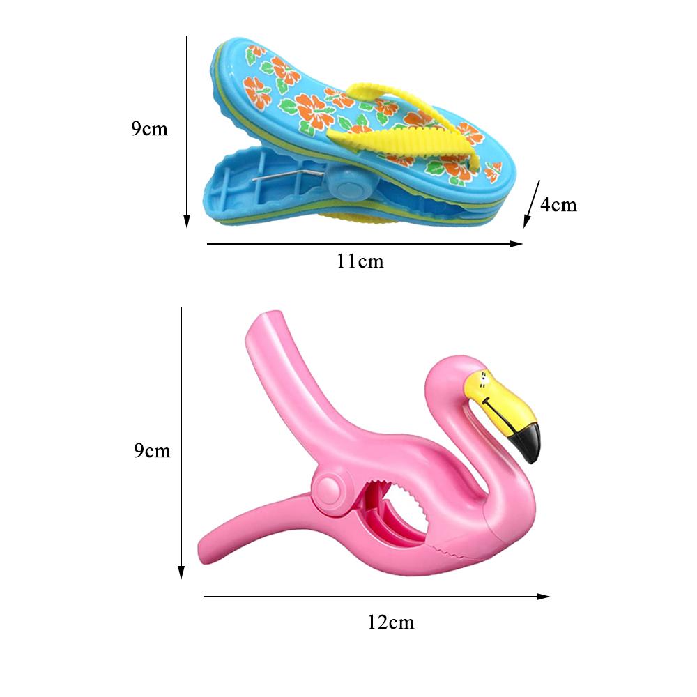 Зажимы для пляжных полотенец для патио и бассейна включают тапочки для солнцезащитных очков Flamingo Dolphin