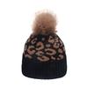 Curled Edge Leopard Print Hat Thickened Woolen Hat Casual Wool Ball Hat Unisex