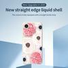 For iPhone 16e Case White and Pink Flower Pattern Printing Straight Edge TPU Phone Back Cover