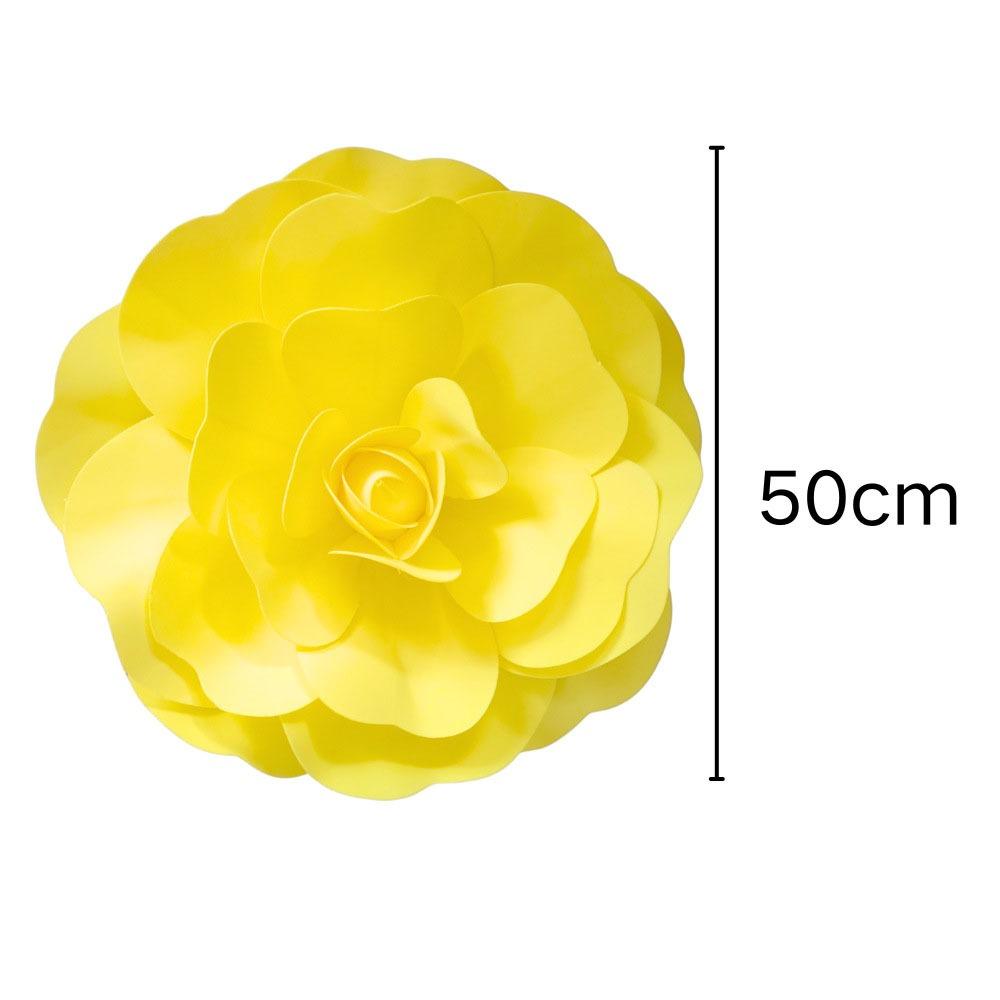 NEW Yellow Color Simulation Flower 3D Multi Size Artificial Flower Flower Head Garden Style Artificial Rose Interior Design