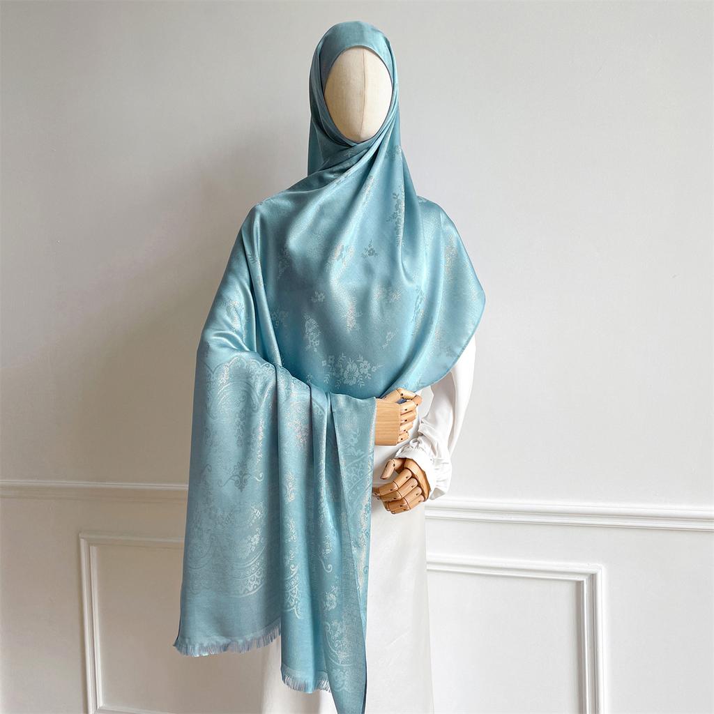 Luxury Paisley Pattern Women Hijab Gold Thread Jacquard Scarf Muslim Wraps Ramadan Islam Headscarf Shawl Turban Neckerchief