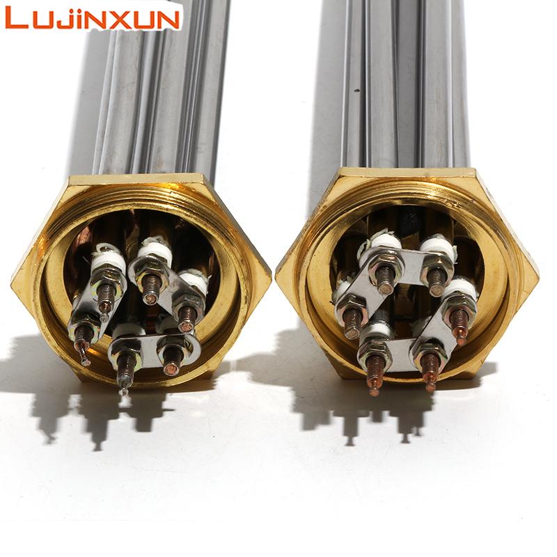 LUJINXUN 1,5-дюймовый трубчатый электронагреватель с резьбой 220 В / 380 В, погружной для воды DN40/47 мм, 3 кВт / 4,5 кВт / 6 кВт, нагревательный элемент для котла TEN, 1 шт.