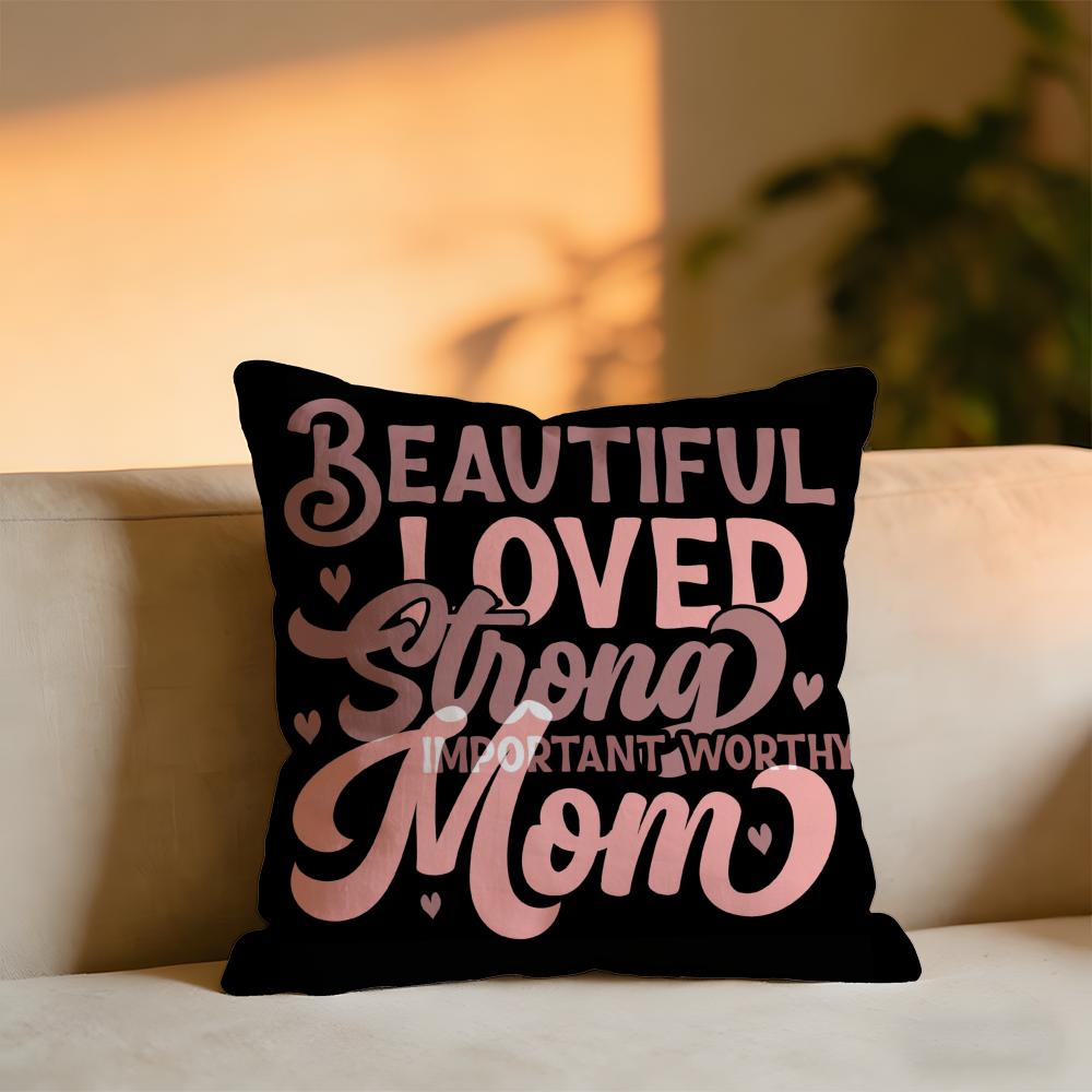 Retro Script Vintage Cushion Cover Cozy Velvet Throw PillowSoft Warm Cushion For Sofa Bed
