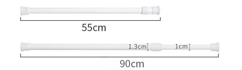 30-110cm Spring Loaded Extendable Rod Adjustable Curtain Telescopic Pole for Bathroom Bar Shower No Drilling Hanging Rods