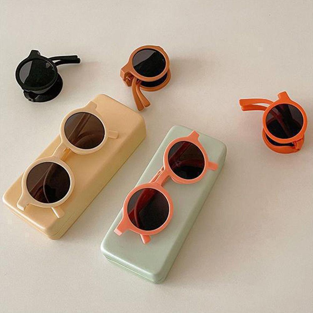 Candy Colored Children's Sunglasses Foldable Design Round Frame Sunglasses For Girls