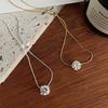 Серебро 925 пробы Корейская версия Базовое повседневное ожерелье с одним бриллиантом Женская модная простая цепочка на ключицу в корейском стиле