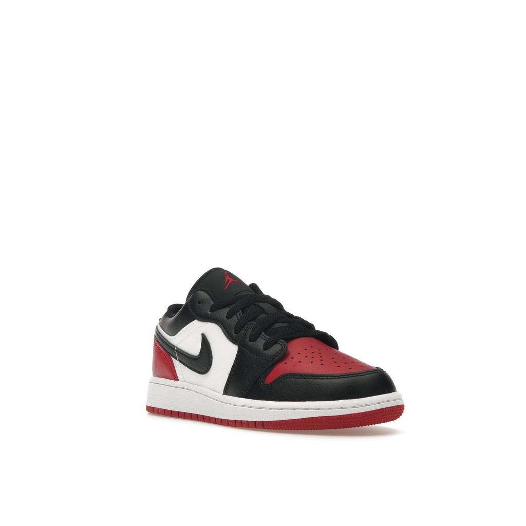 Детские кроссовки Air Jordan 1 Low GS Bred Toe 2.0 White Varsity-Red Black 553560-161